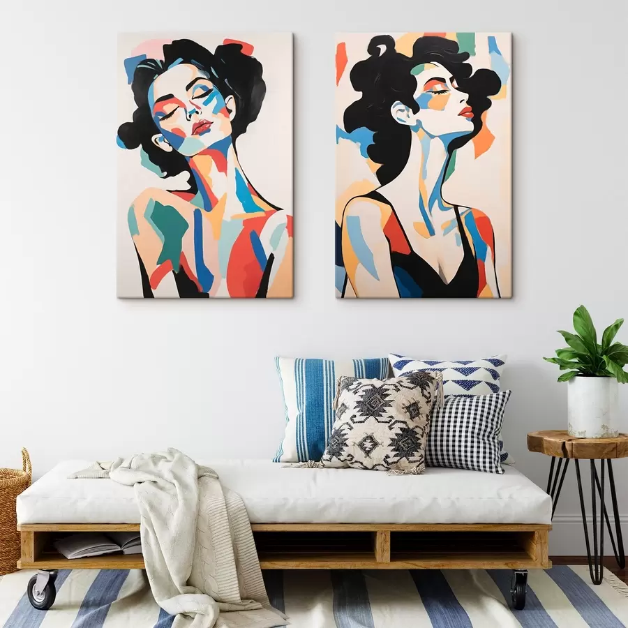  Peintures Portraits abstraits de femmes m00543