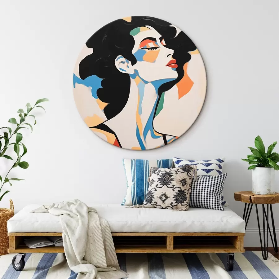  Schilderijen Abstract portret van een vrouw met imitatie van penseelstreken r45233