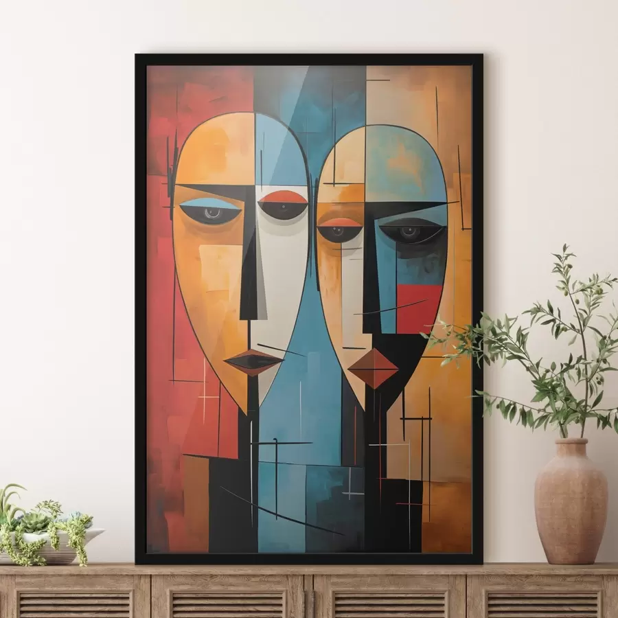 Fotobehang Abstracte gezichten f45236