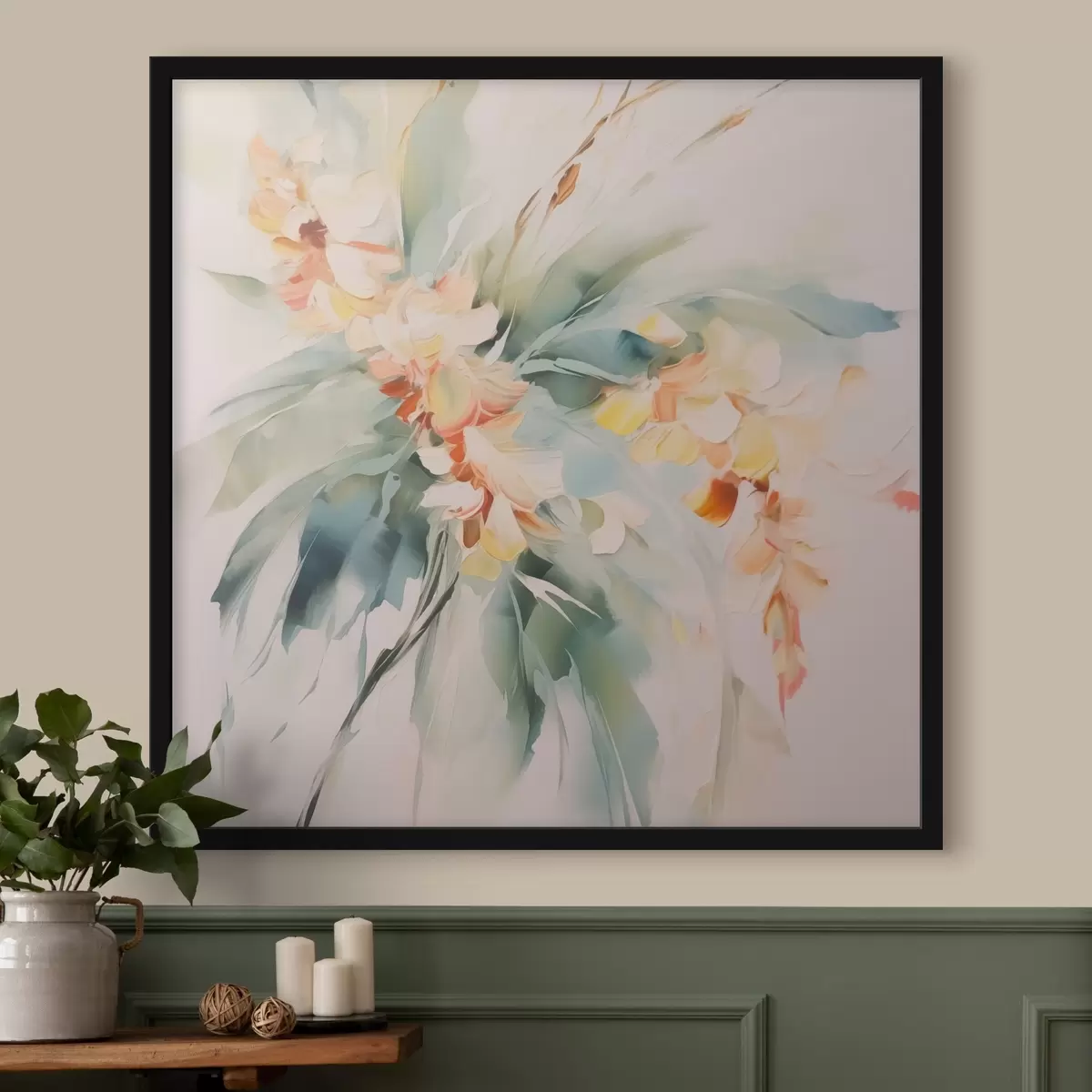 Affiche Fleurs abstraites dans le feuillage f45305