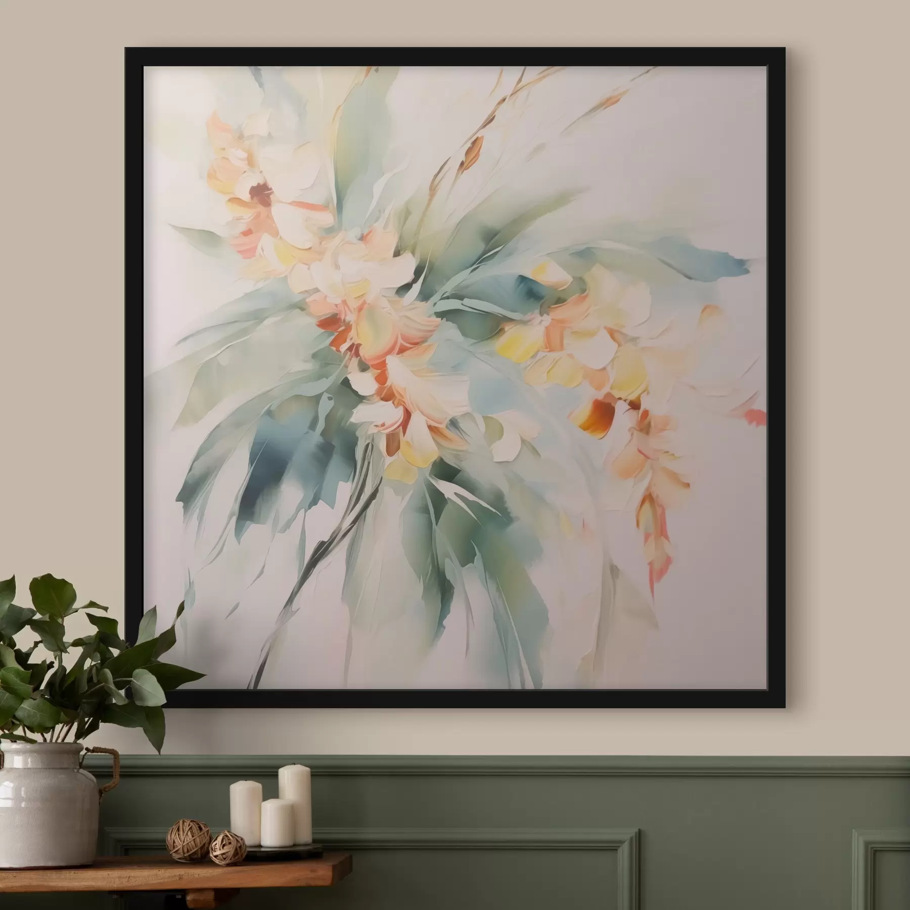 Papier peint photo Fleurs abstraites dans le feuillage f45305