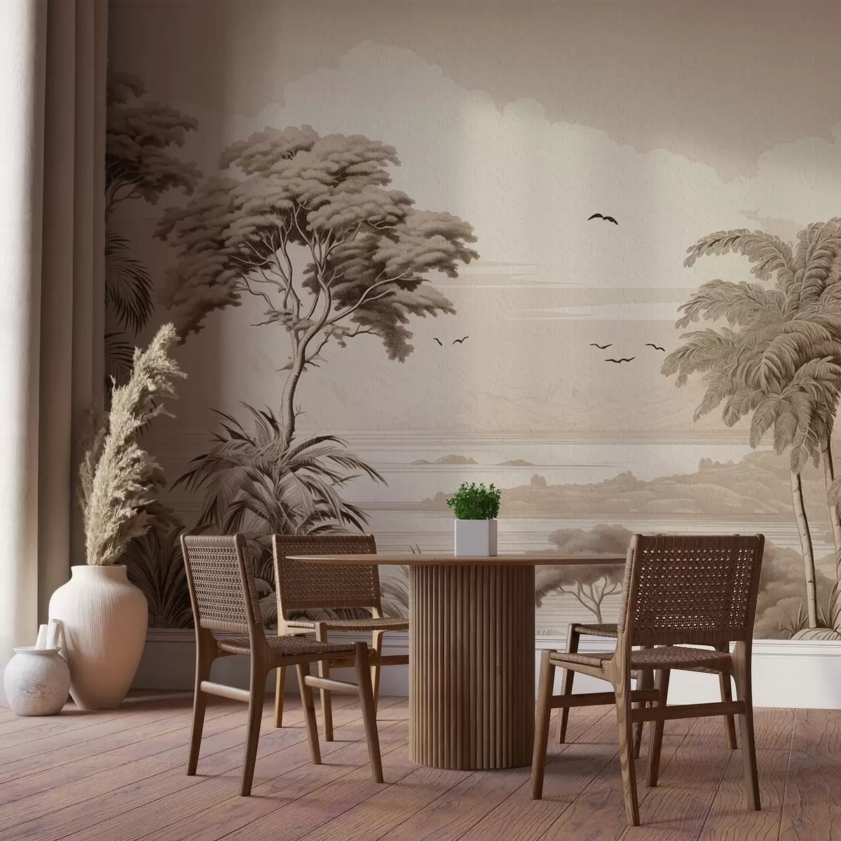 Fotobehang Bomen aan de horizon w04363