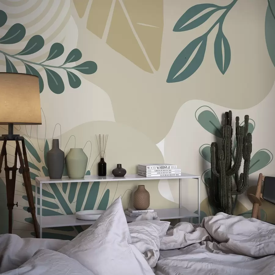 Fotobehang Abstractie, bladeren w04366v2