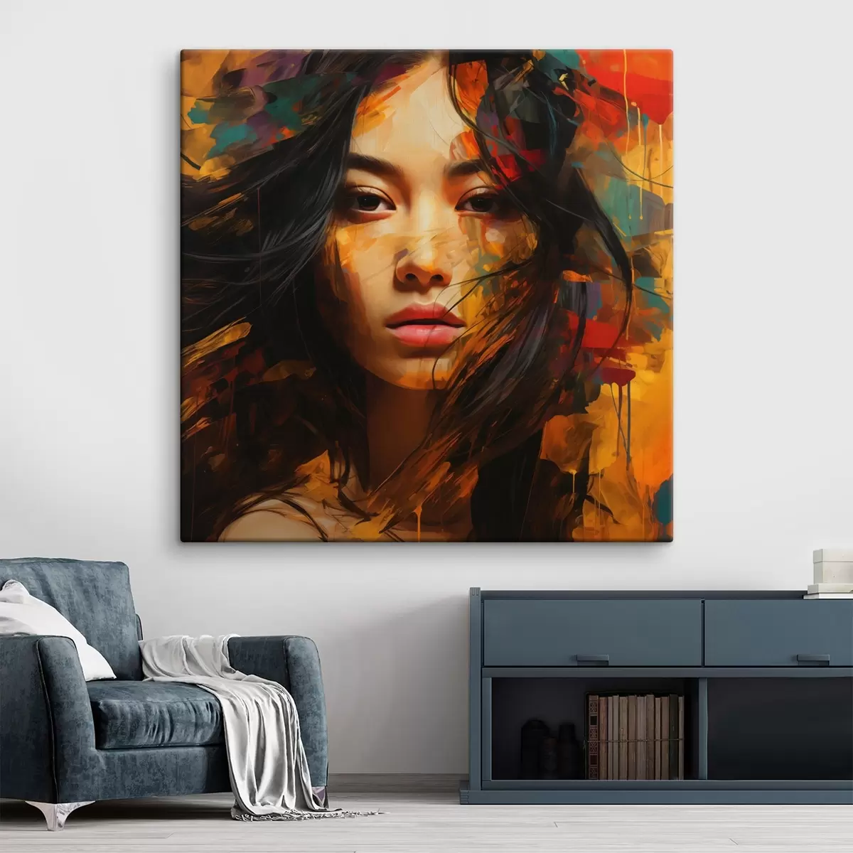  Peintures Portrait d'une femme dans un style abstrait s45039