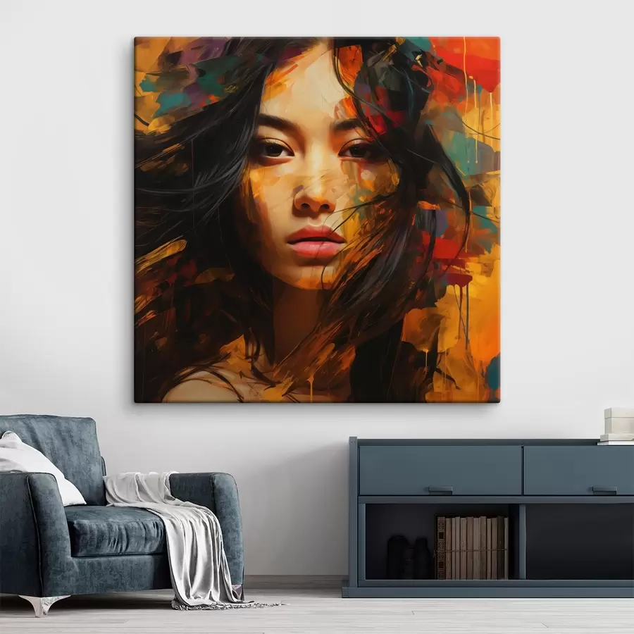  Peintures Portrait d'une femme dans un style abstrait s45039