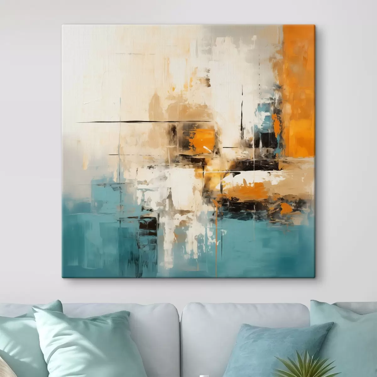  Peintures Art contemporain avec des coups de pinceau texturés et des accents lumineux s45041