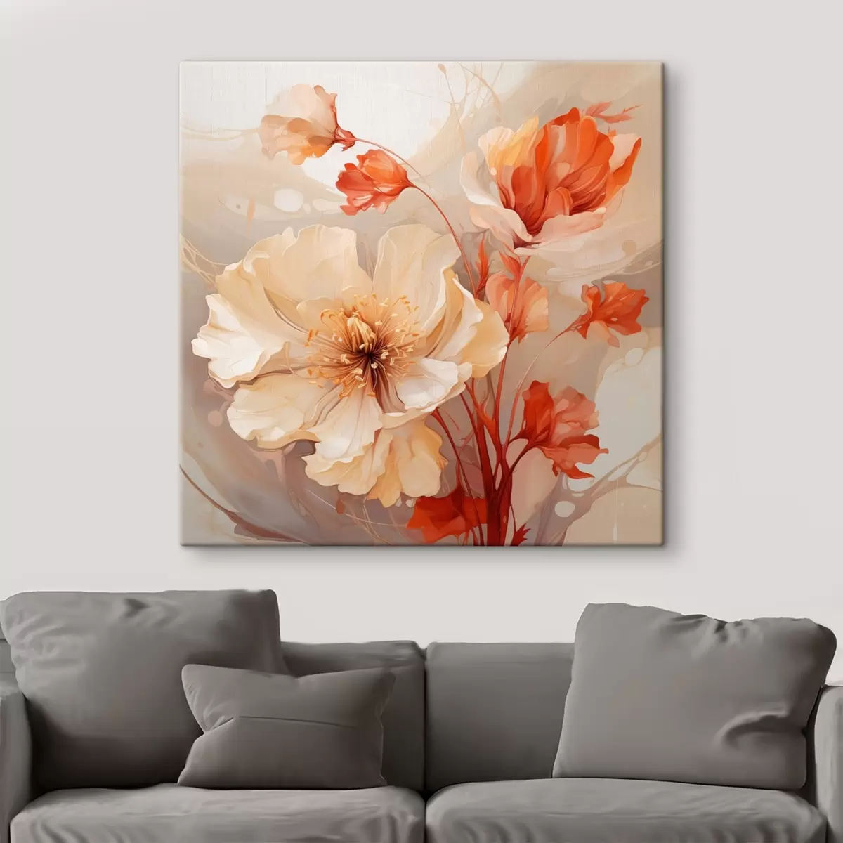  Schilderijen Magische bloemen in pasteltinten in dromerige stijl s45042