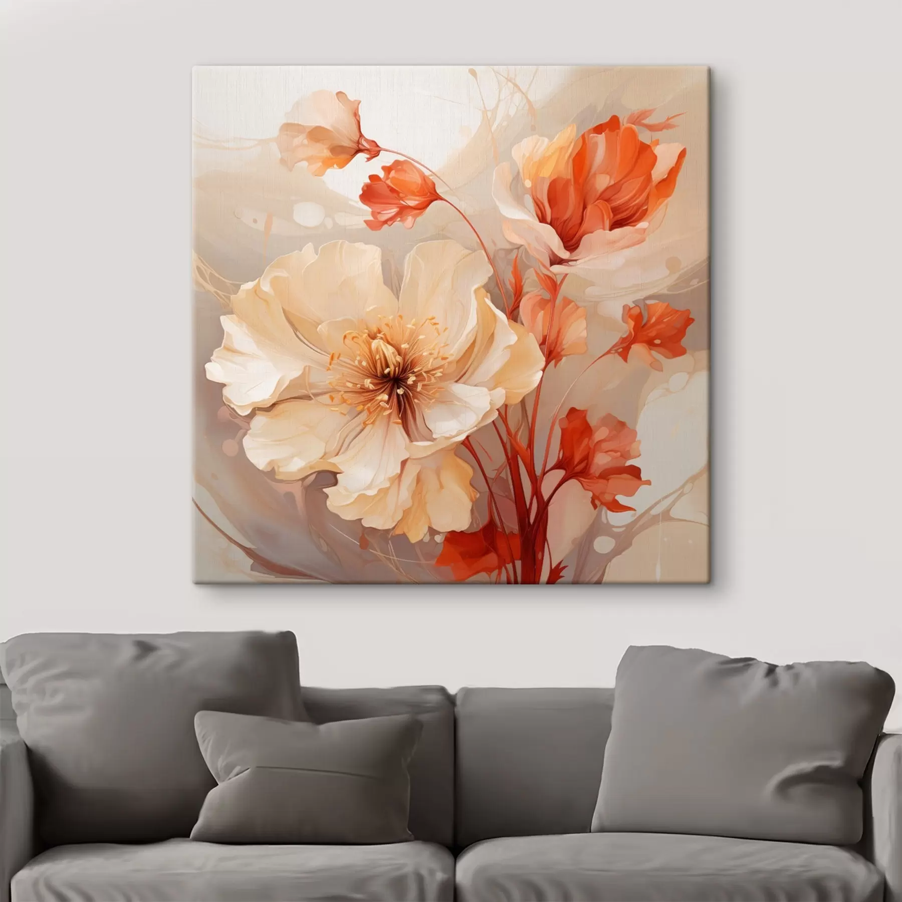 Papier peint photo Fleurs magiques dans des tons pastel dans un style rêveur s45042