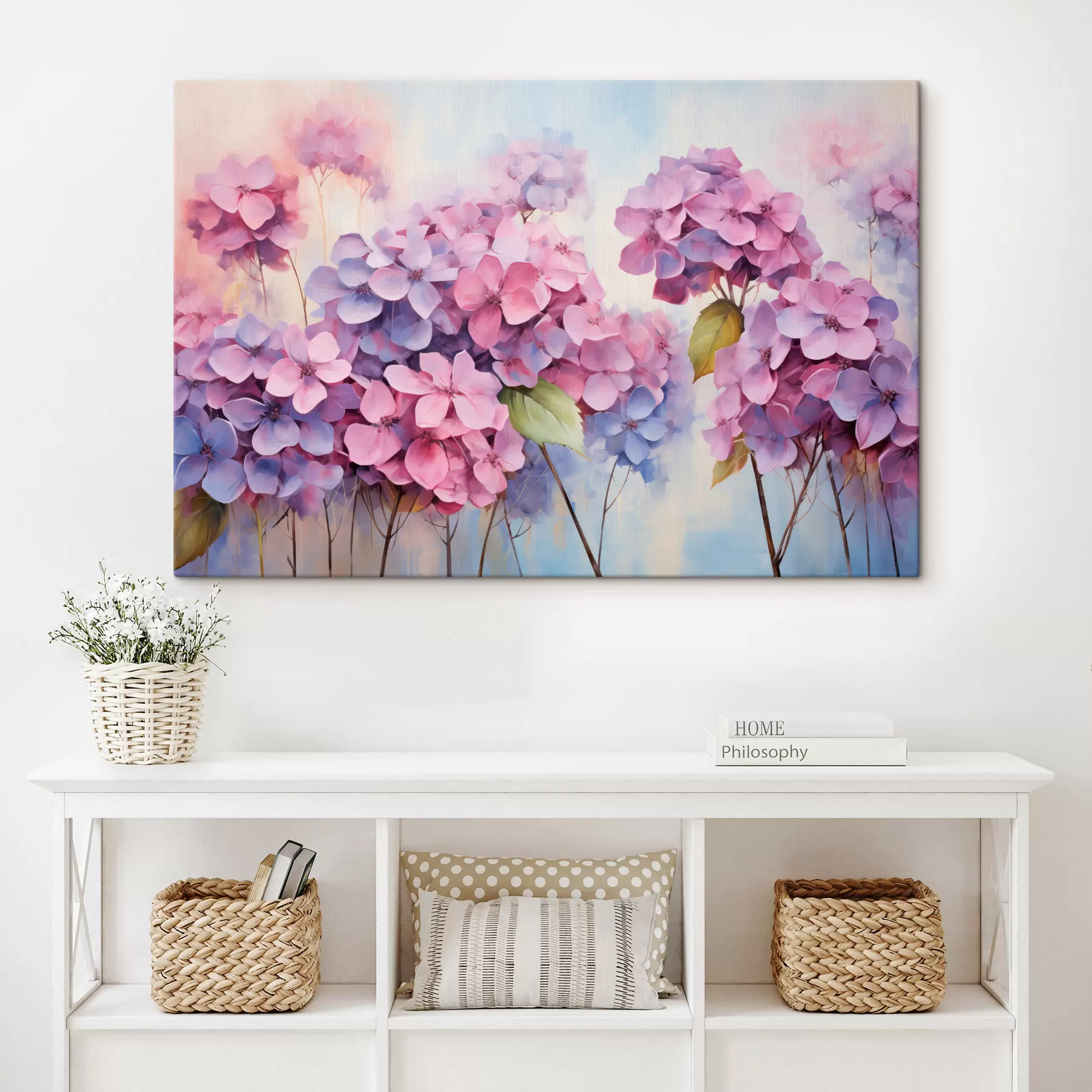  Peintures Champ d'hortensias délicats dans des tons pastel s45057