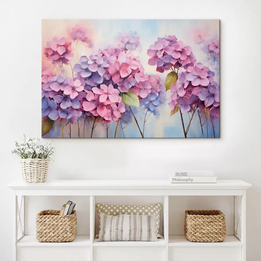  Peintures Champ d'hortensias délicats dans des tons pastel s45057