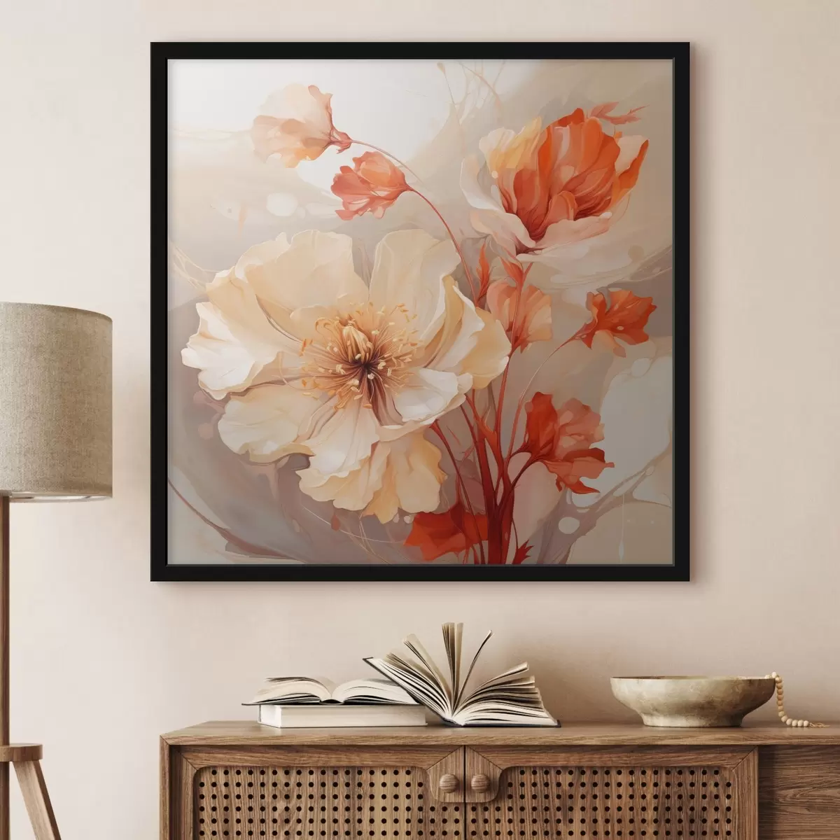 Affiche Fleurs magiques dans des tons pastel dans un style rêveur f45042