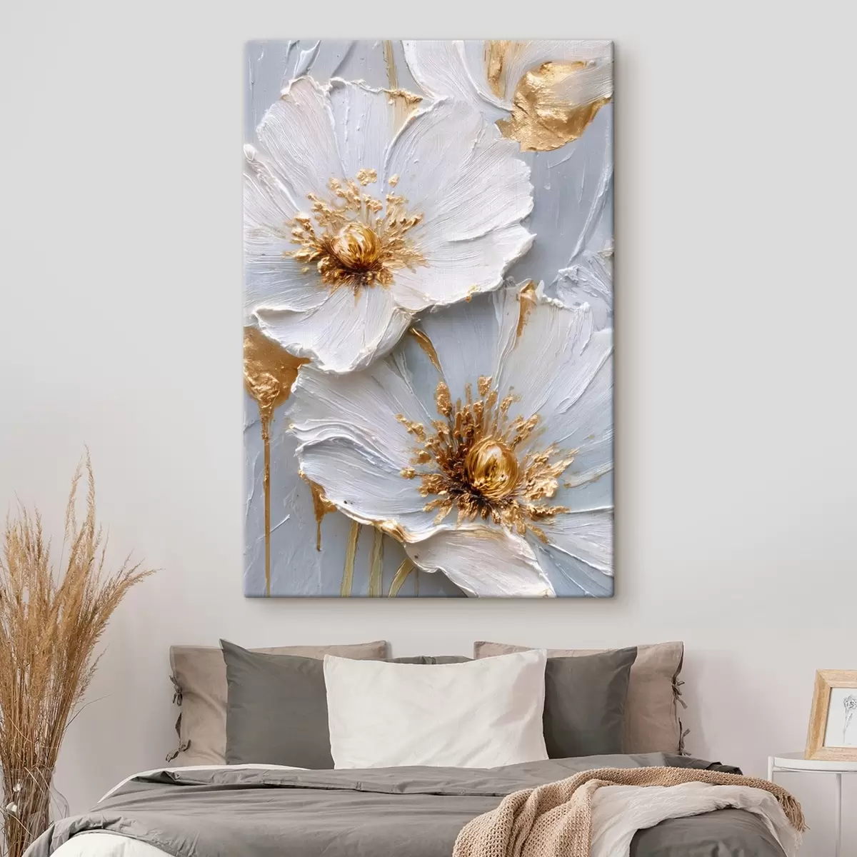  Schilderijen Gestructureerde madeliefjes: impasto kunst met expressieve penseelstreken s45241