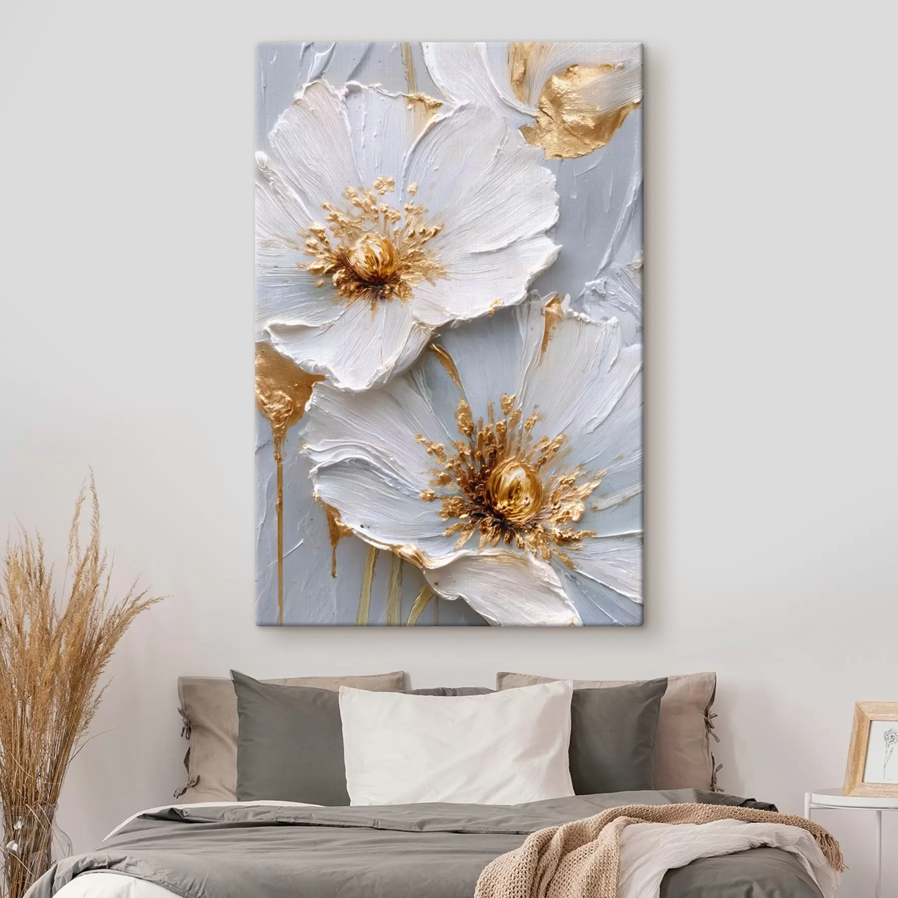  Schilderijen Gestructureerde madeliefjes: impasto kunst met expressieve penseelstreken s45241