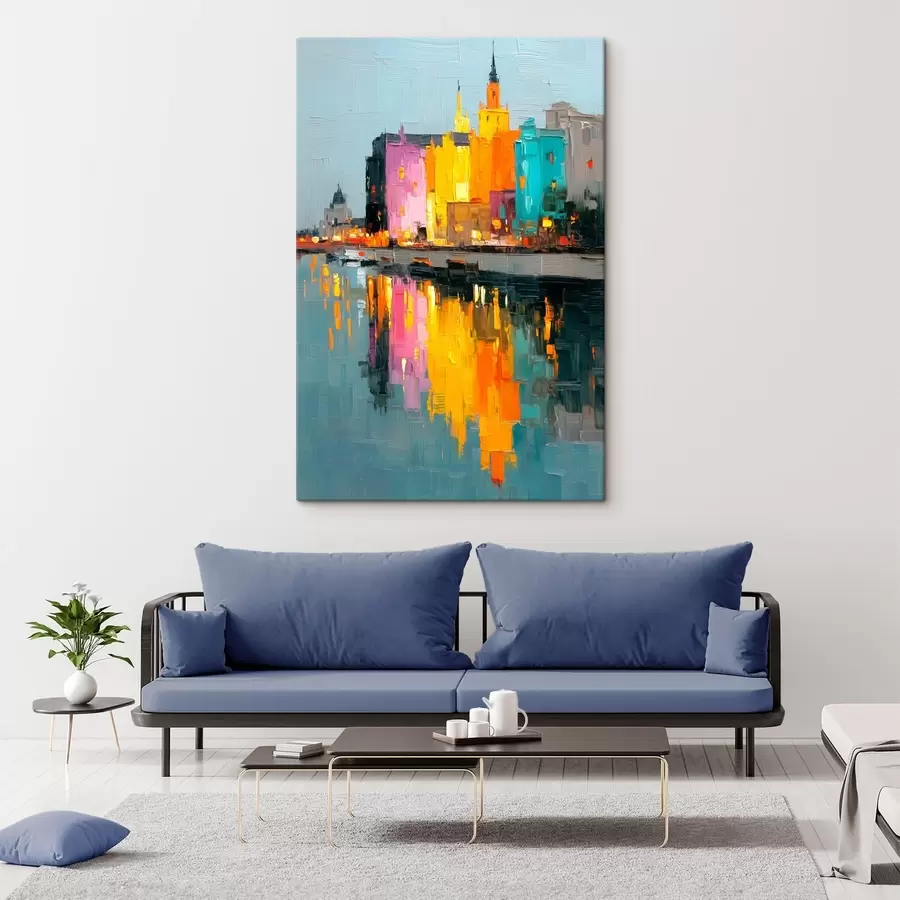  Peintures Lumières de la ville : paysage vibrant dans un style empâté s45242