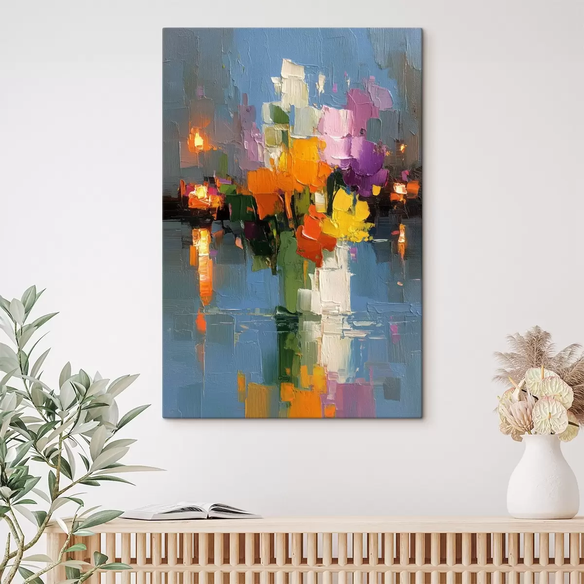  Peintures Abstraction urbaine : réflexion de la lumière dans l'eau s45243