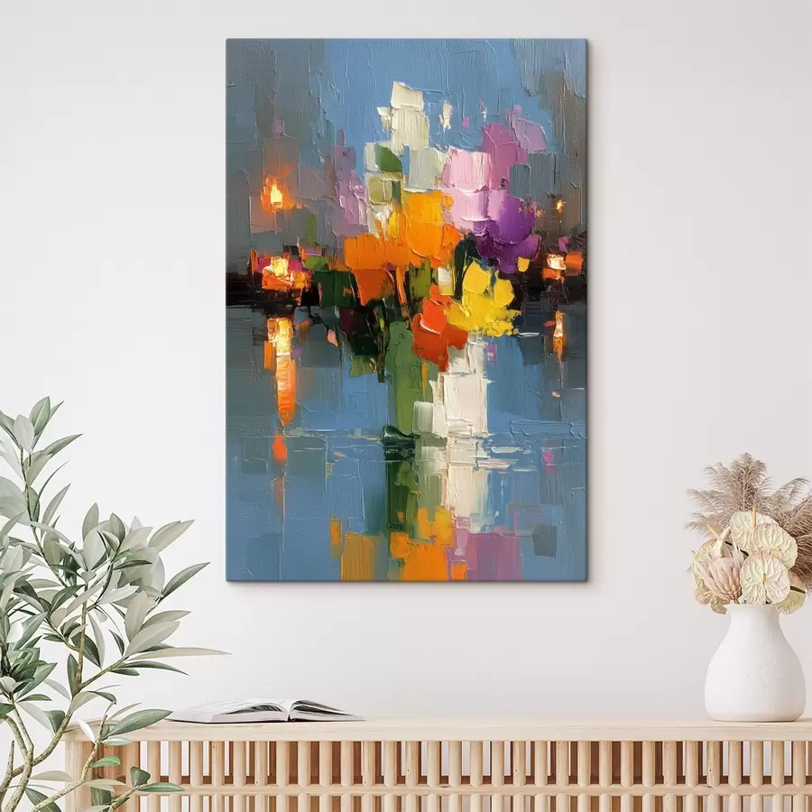  Peintures Abstraction urbaine : réflexion de la lumière dans l'eau s45243