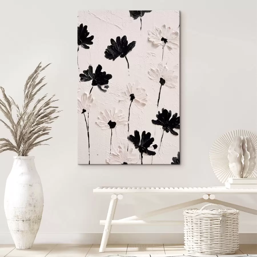  Peintures Fleurs volumétriques : composition d'empâtements dans des tons monochromes s45247