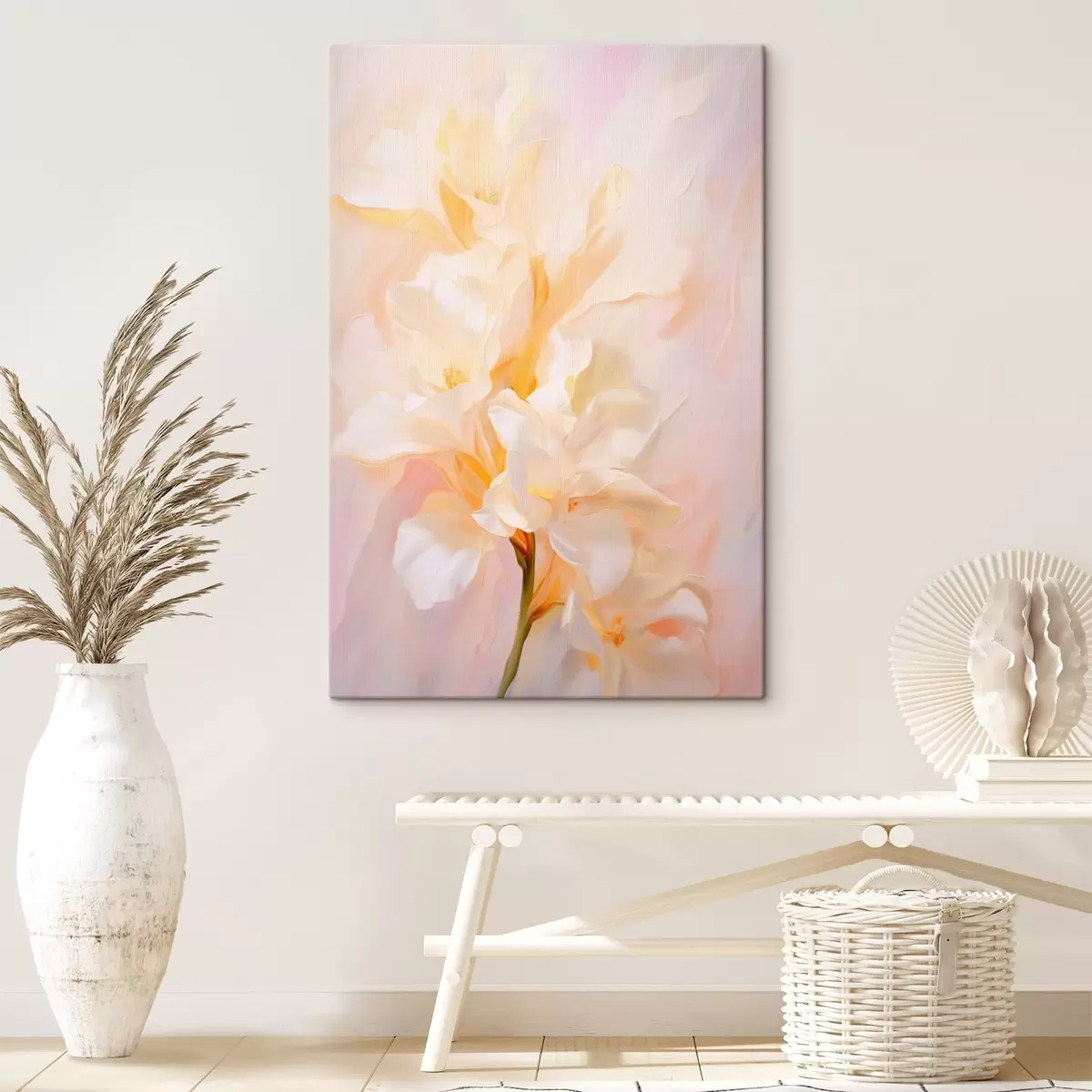  Peintures Floraison de fleurs : esquisse abstraite dans des tons clairs s45257