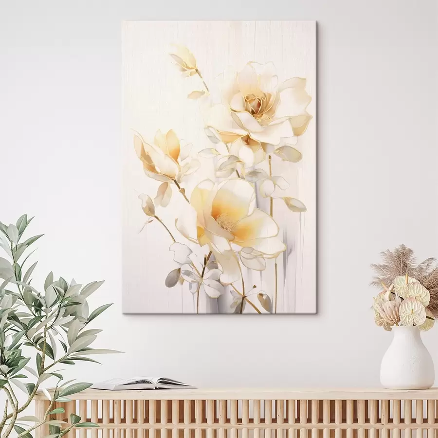  Peintures Fleurs légères : art moderne aux teintes douces s45258