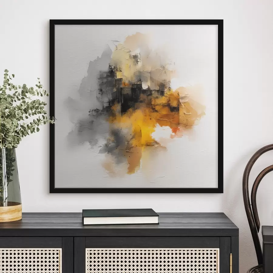 Papier peint photo Composition abstraite dans les tons orange et gris avec texture f45238