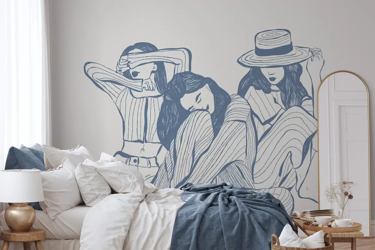 Papier peint photo Nuances de bleu pour les filles w04384v1