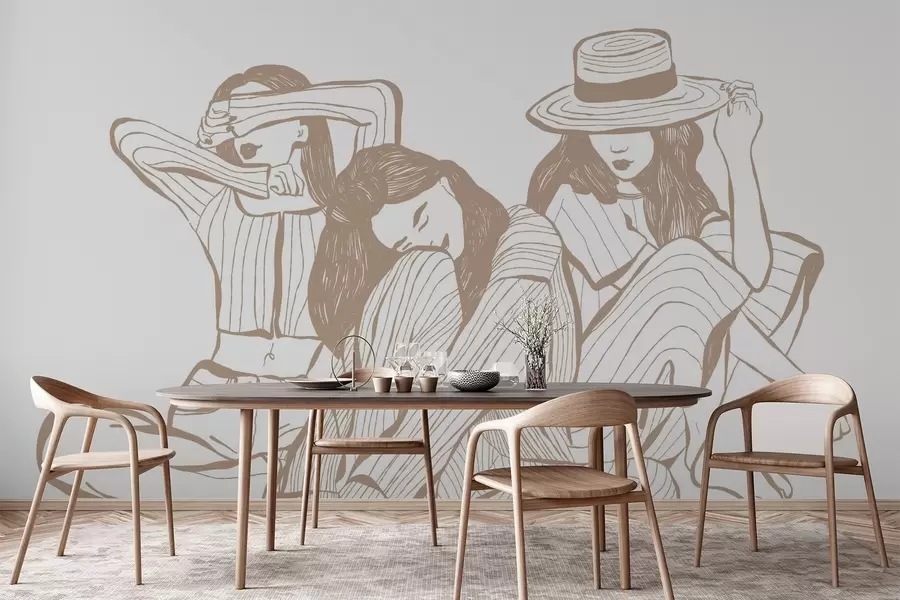 Papier peint photo Teintes de beige pour les filles w04384v2