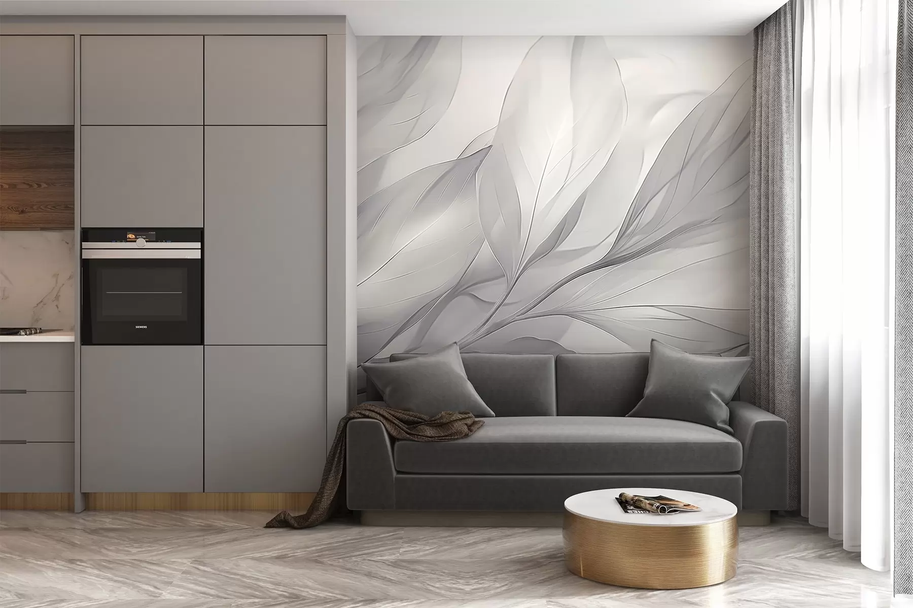 Fotobehang Transparante bladeren w04376