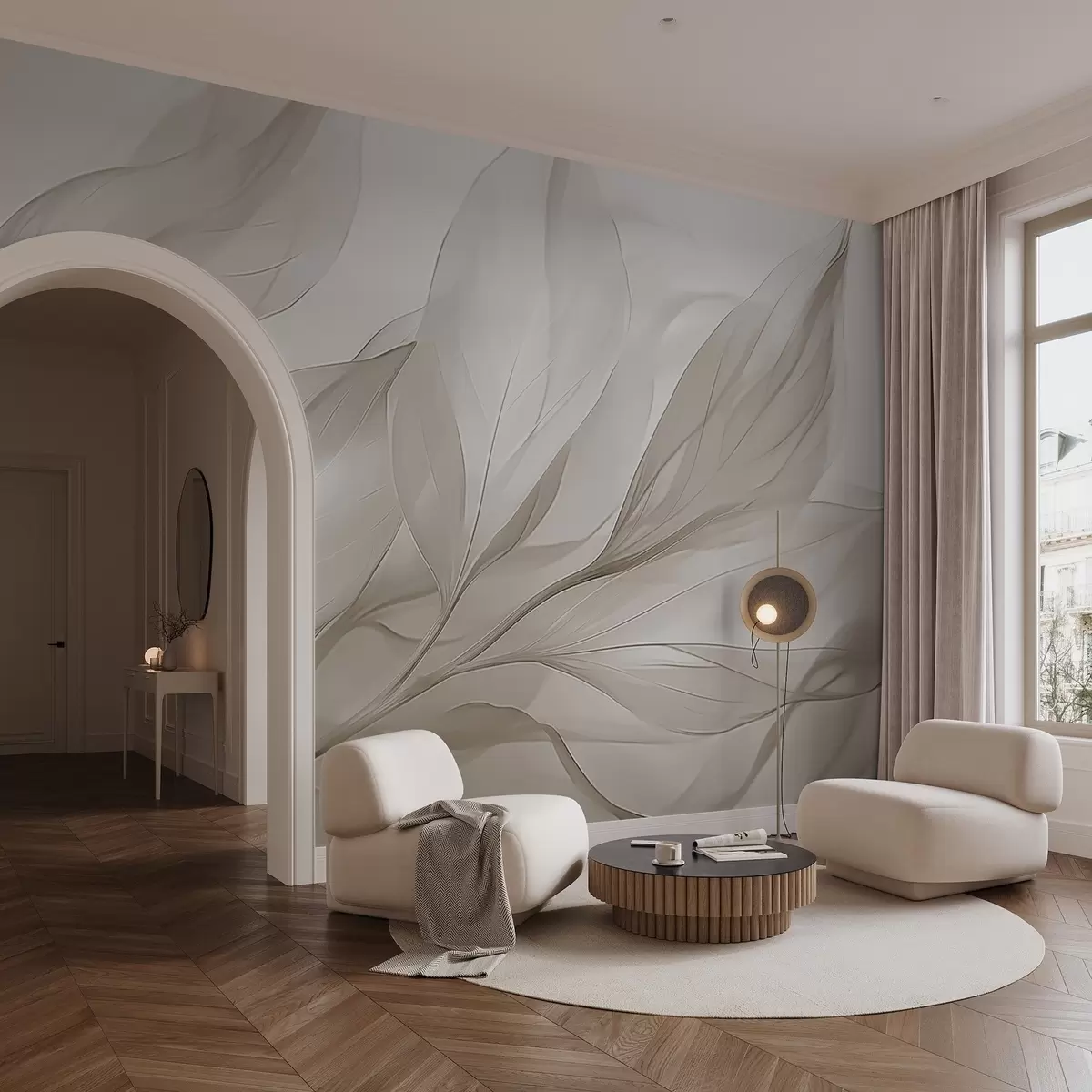 Fotobehang Transparante bladeren w04376v2