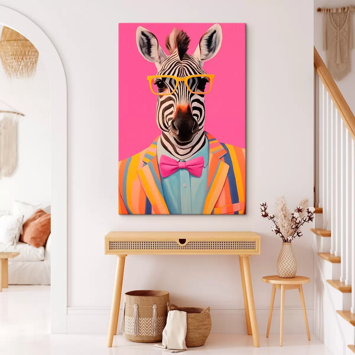  Peintures Zèbre en costume et lunettes s45307