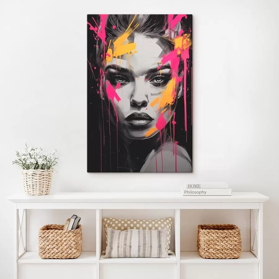  Peintures Portrait de femme en noir et blanc s45319