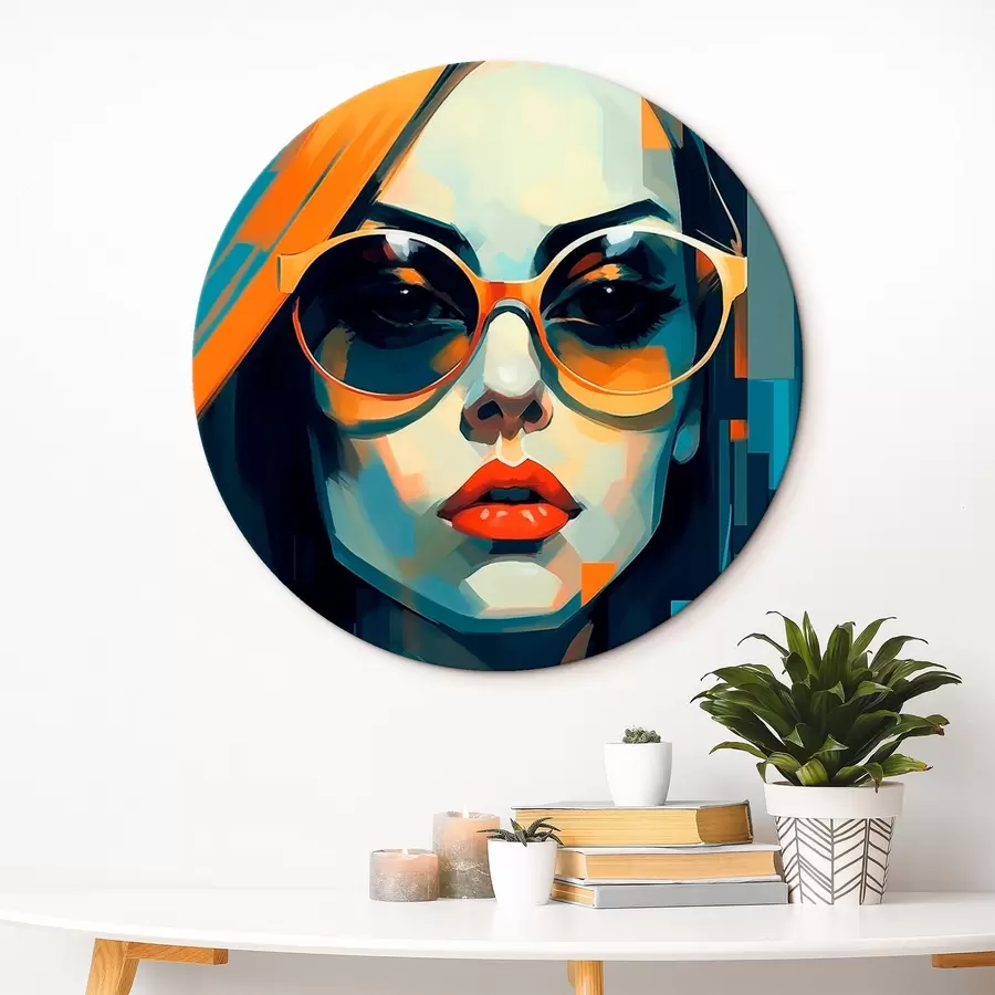  Peintures Femme portant des lunettes de soleil dans un style pop art numérique r45327