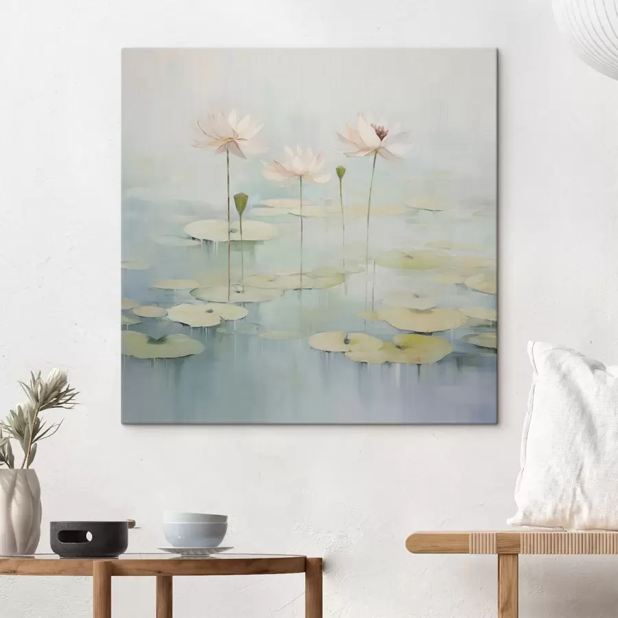  Peintures Feuilles de lotus et fleurs sur l'étang s45350