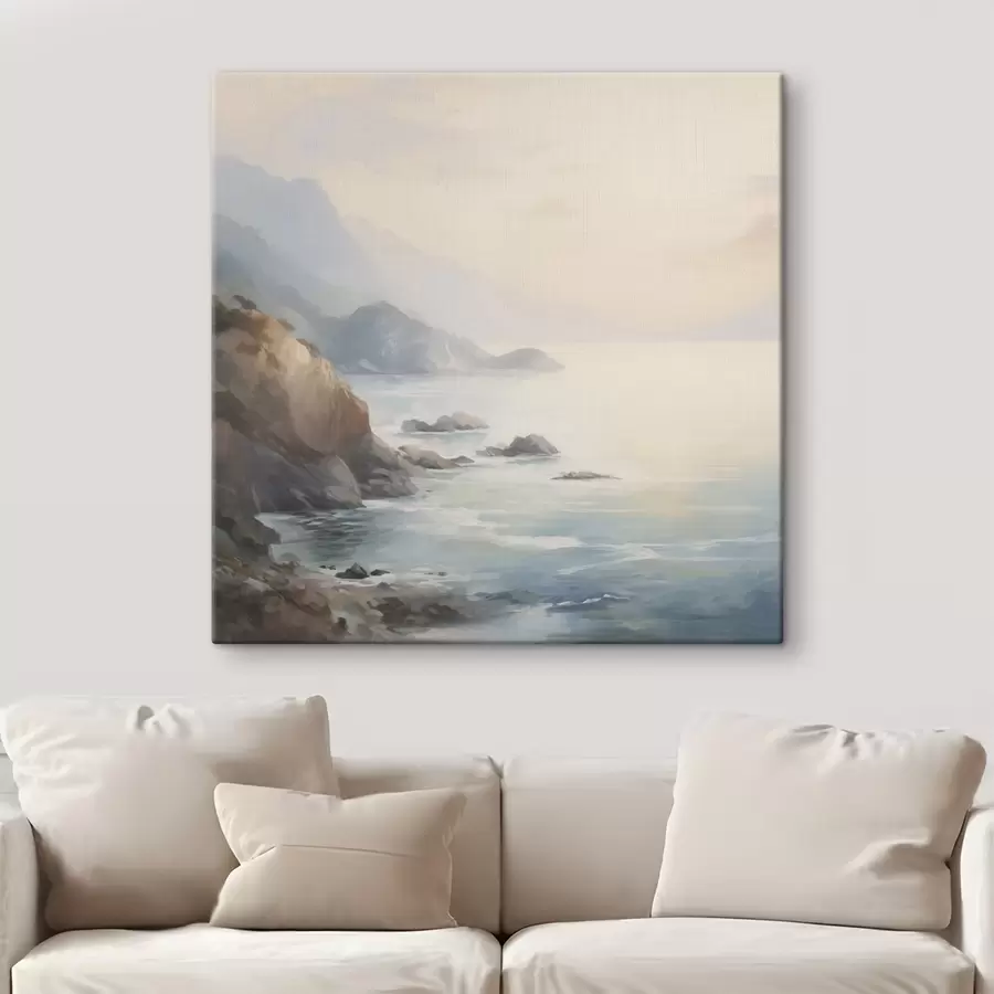  Schilderijen Meer bij de rotsen s45351