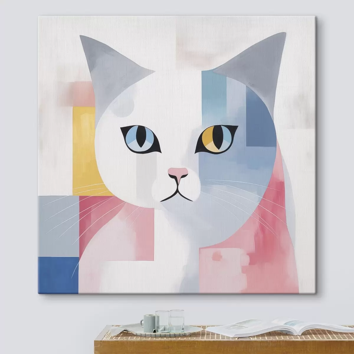  Peintures Portrait abstrait d'un chat s45358