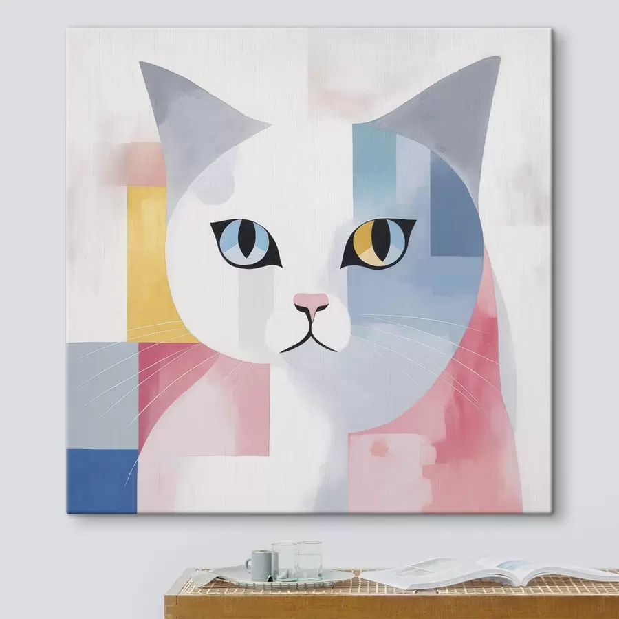  Peintures Portrait abstrait d'un chat s45358