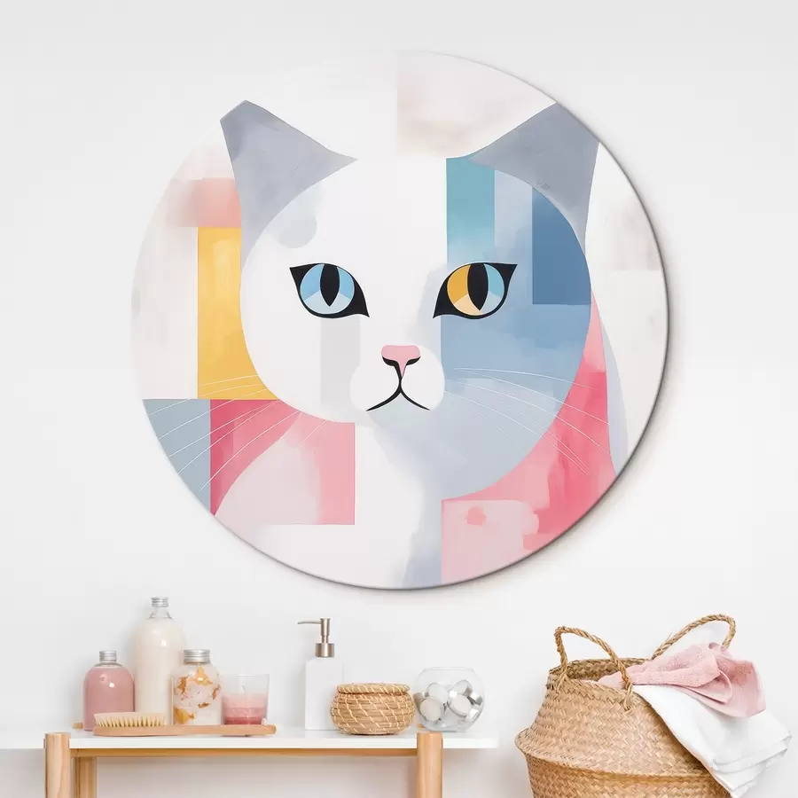  Schilderijen Abstract portret van een kat r45358