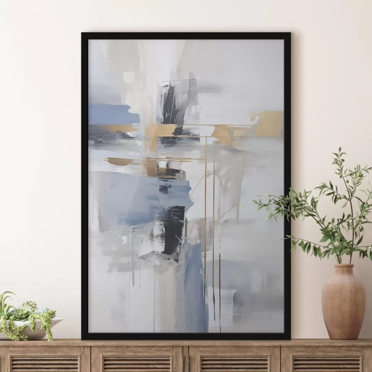 Poster Moderne abstractie imitatie van schilderkunst f45349