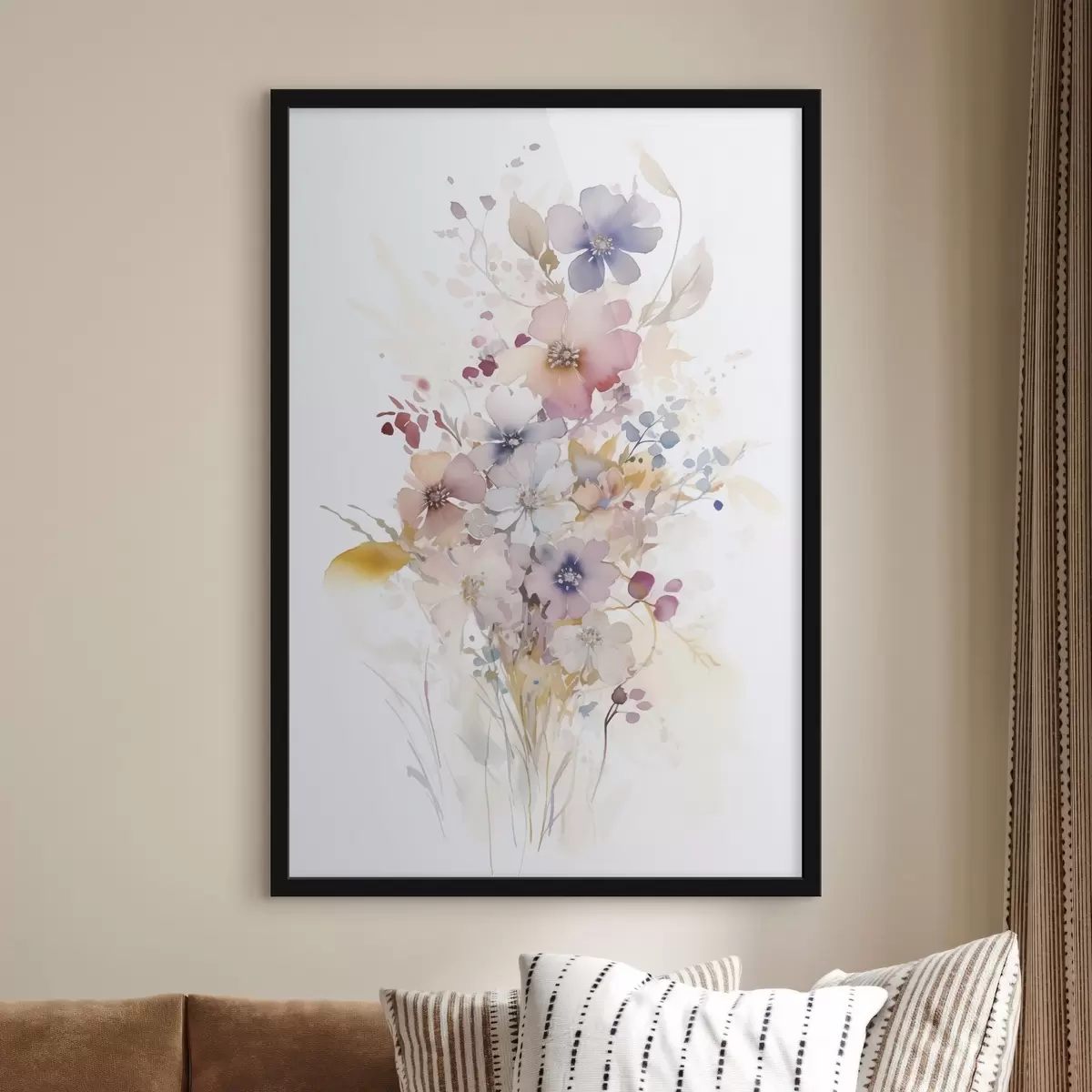 Affiche Fleurs imitation aquarelle f45353