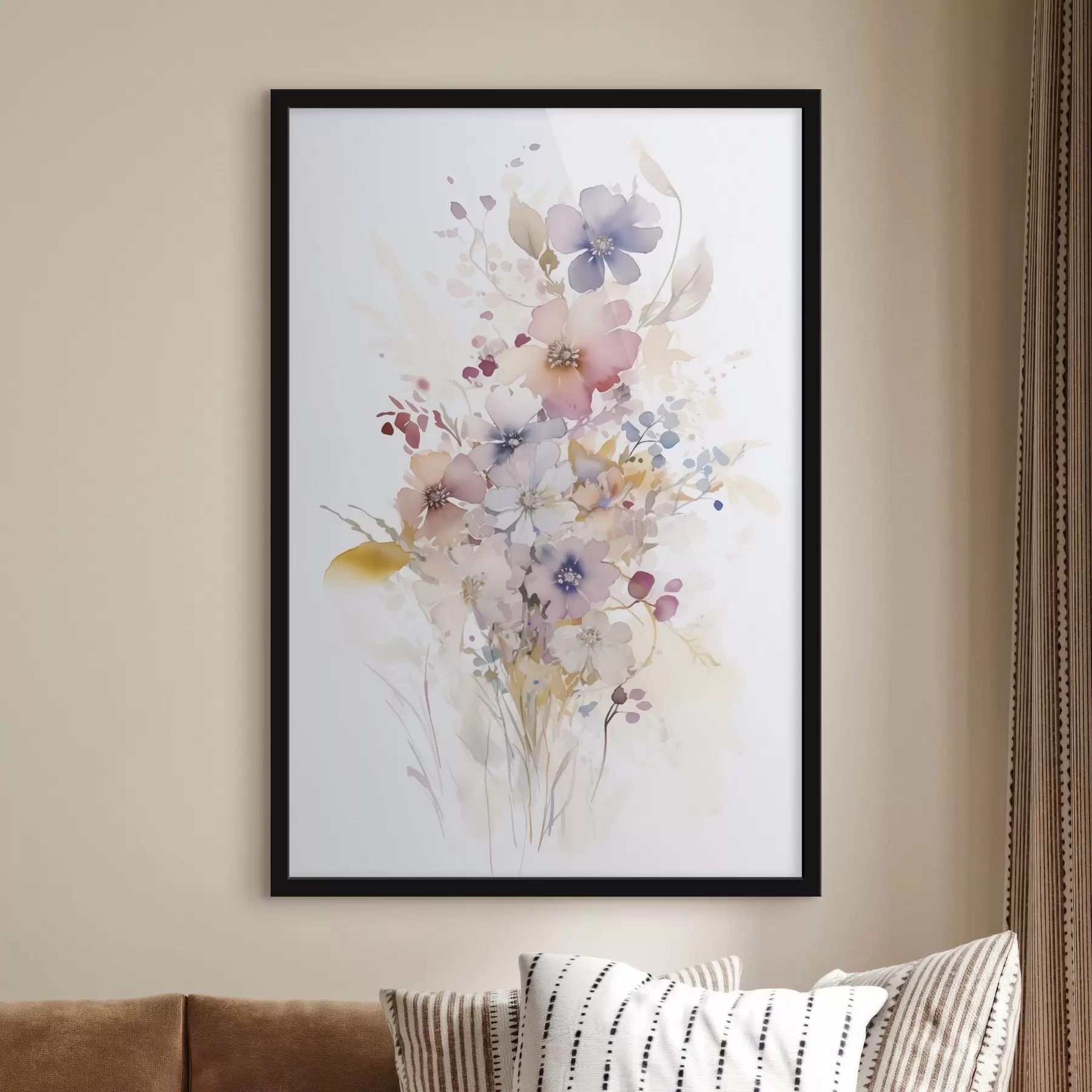 Papier peint photo Fleurs imitation aquarelle f45353