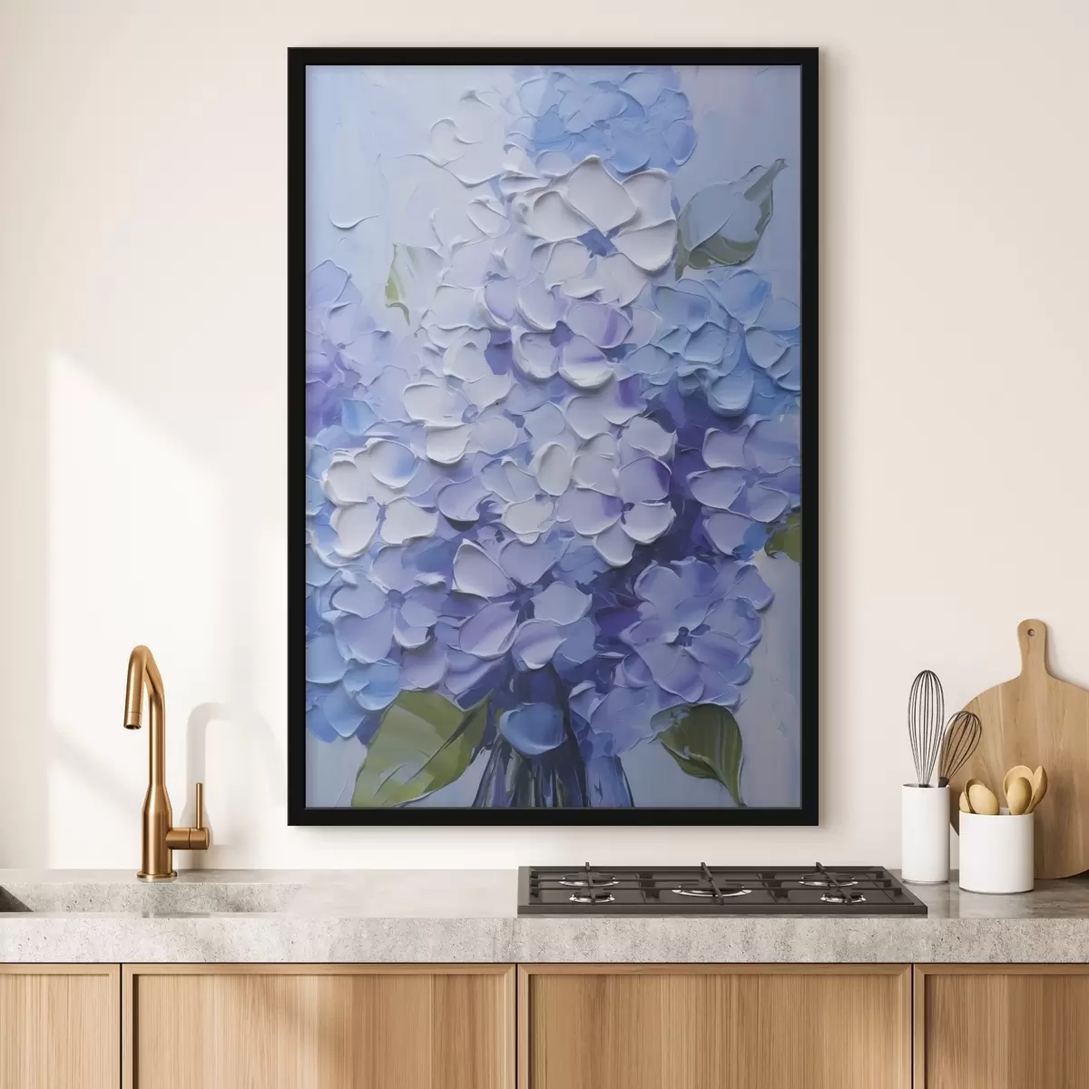 Affiche Bouquet d'hortensias imitation peinture f45356