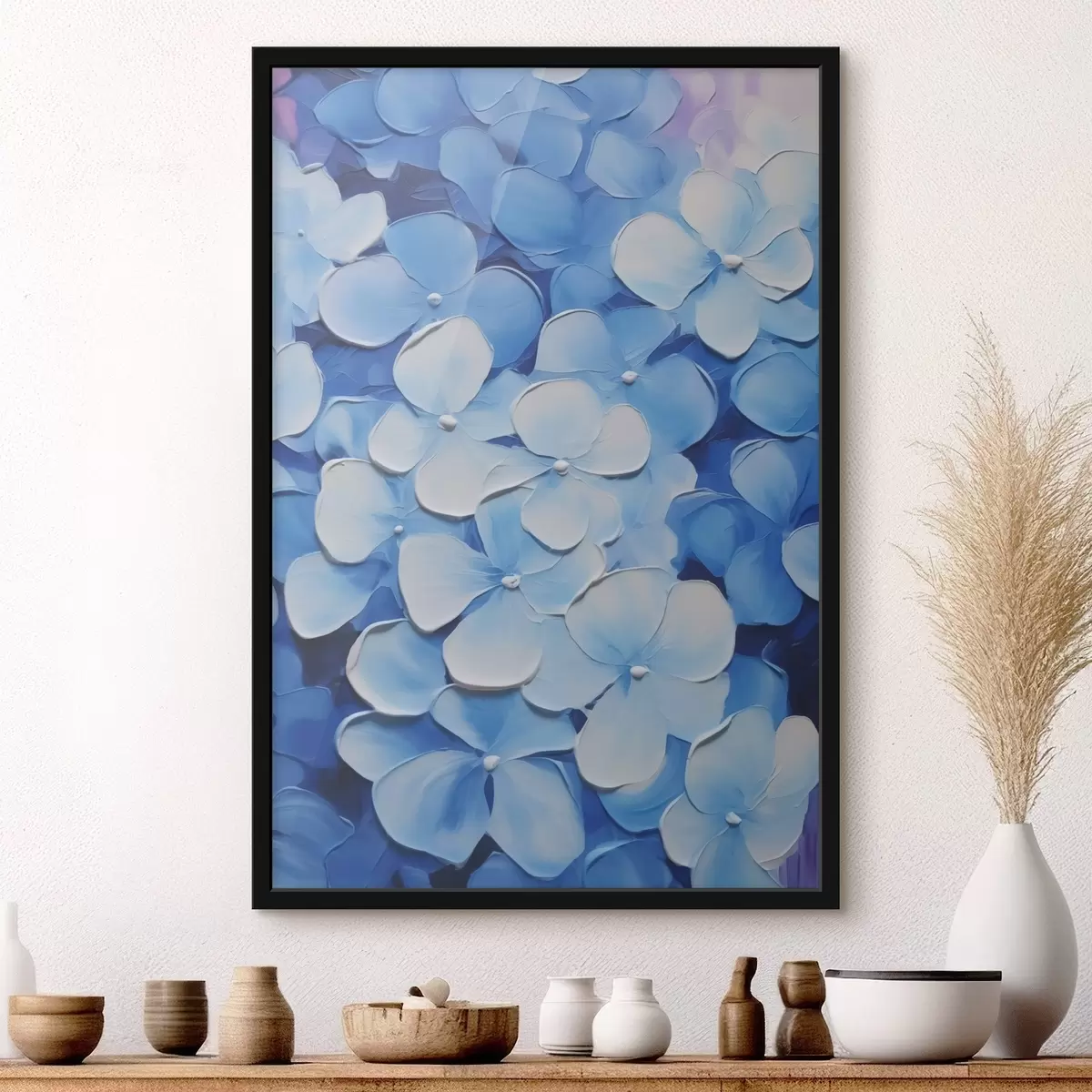 Poster Hortensia imitatieschilderij f45357