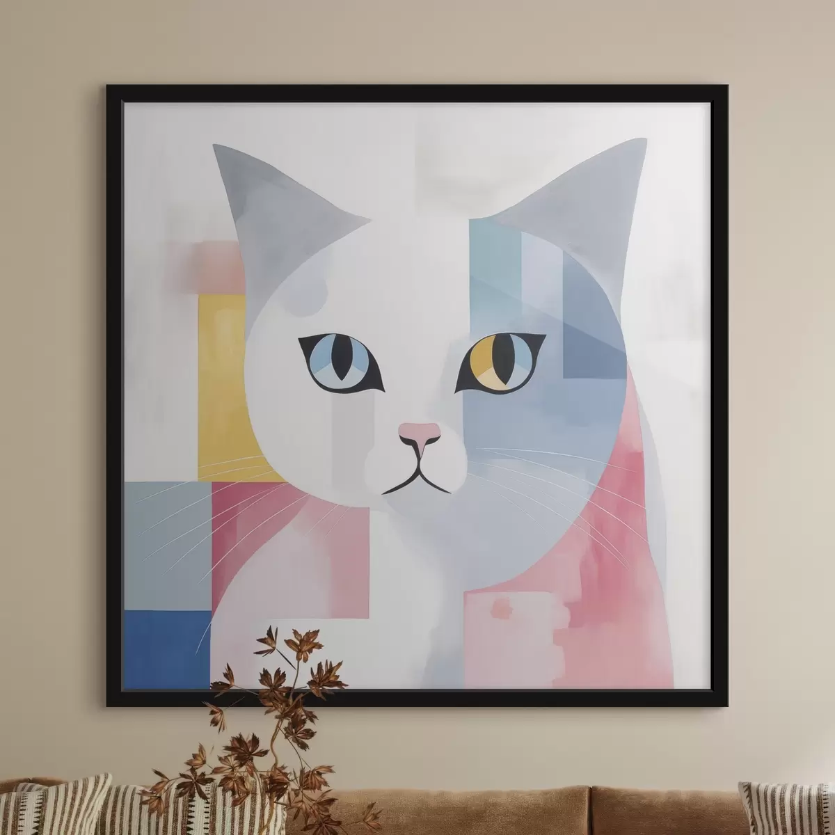 Affiche Portrait abstrait d'un chat f45358