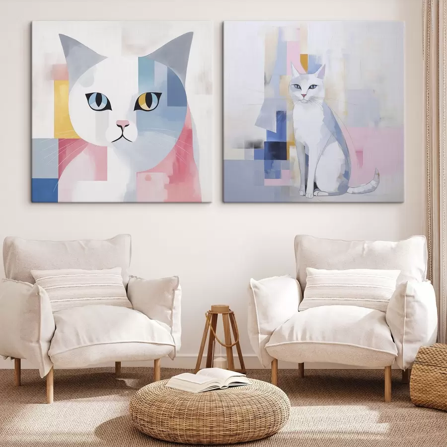  Peintures Chat abstrait m00592