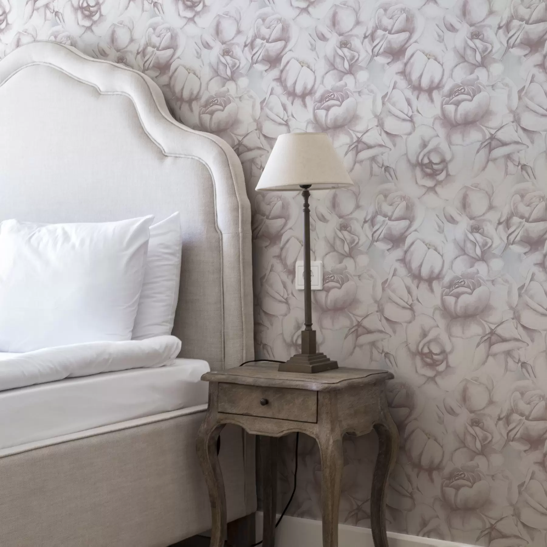 Fotobehang Aquarelroze rozen in een delicate onscherpe stijl a00434