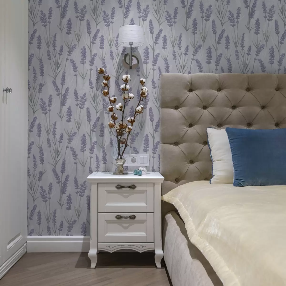 Behang Takjes lavendel in een lichtpaars aquarelpalet a00447