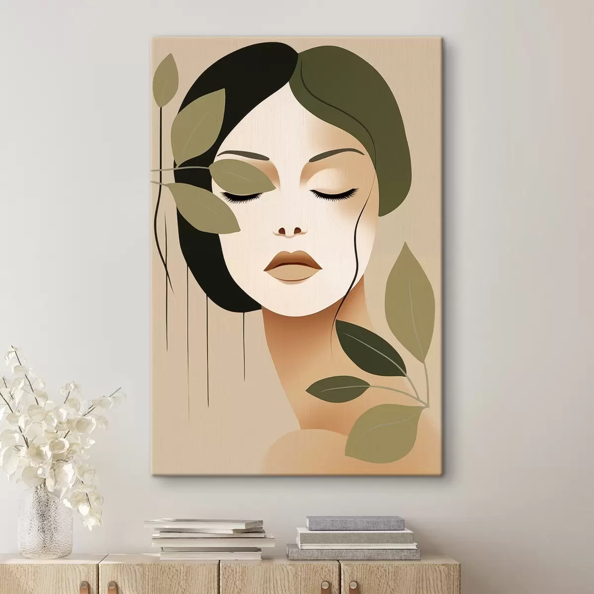  Schilderijen Meisje met bladeren s45390