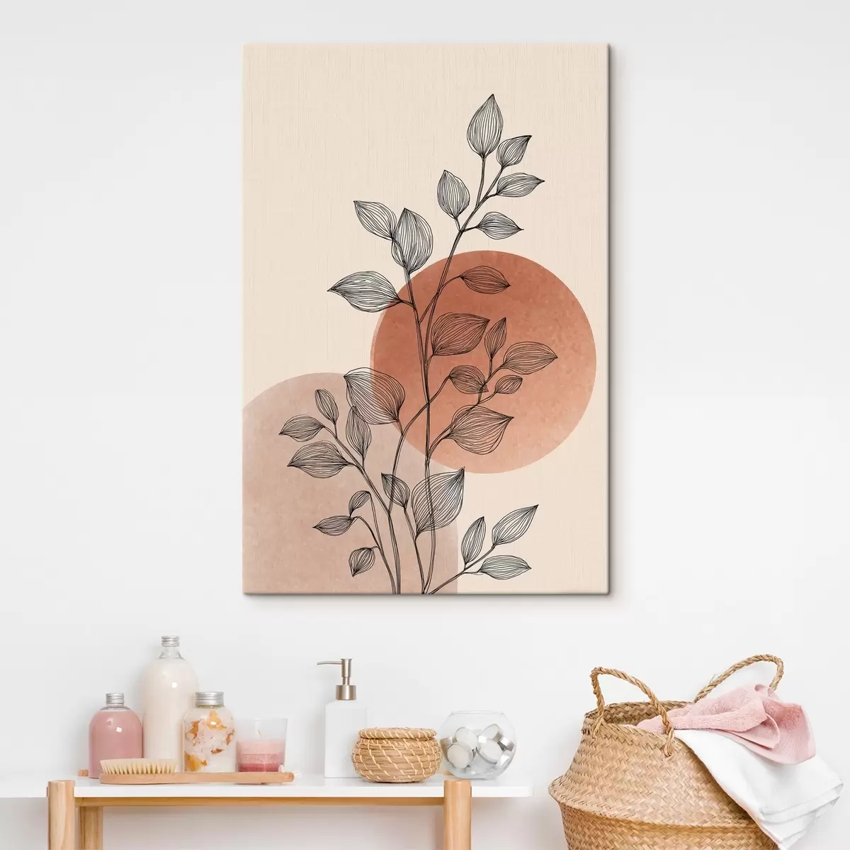  Peintures Coucher de soleil et feuilles s45391