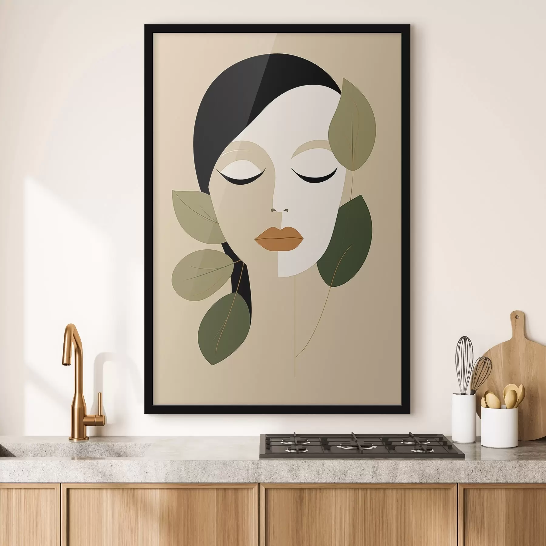 Fotobehang Meisje met bladeren f45389