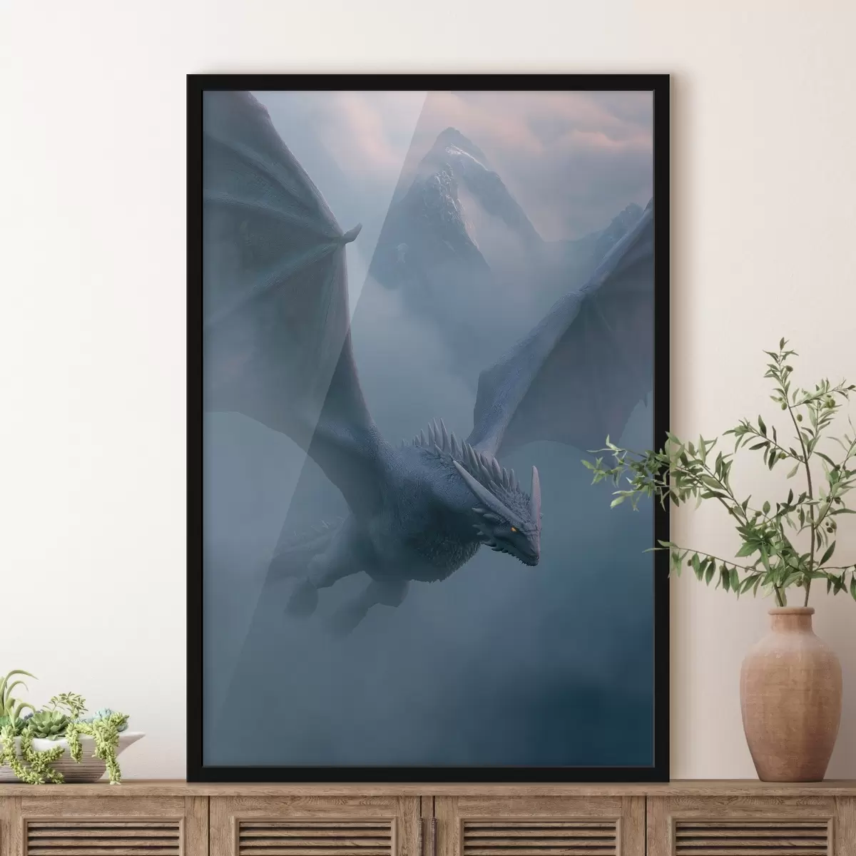 Affiche Dragon sombre dans le ciel f45411
