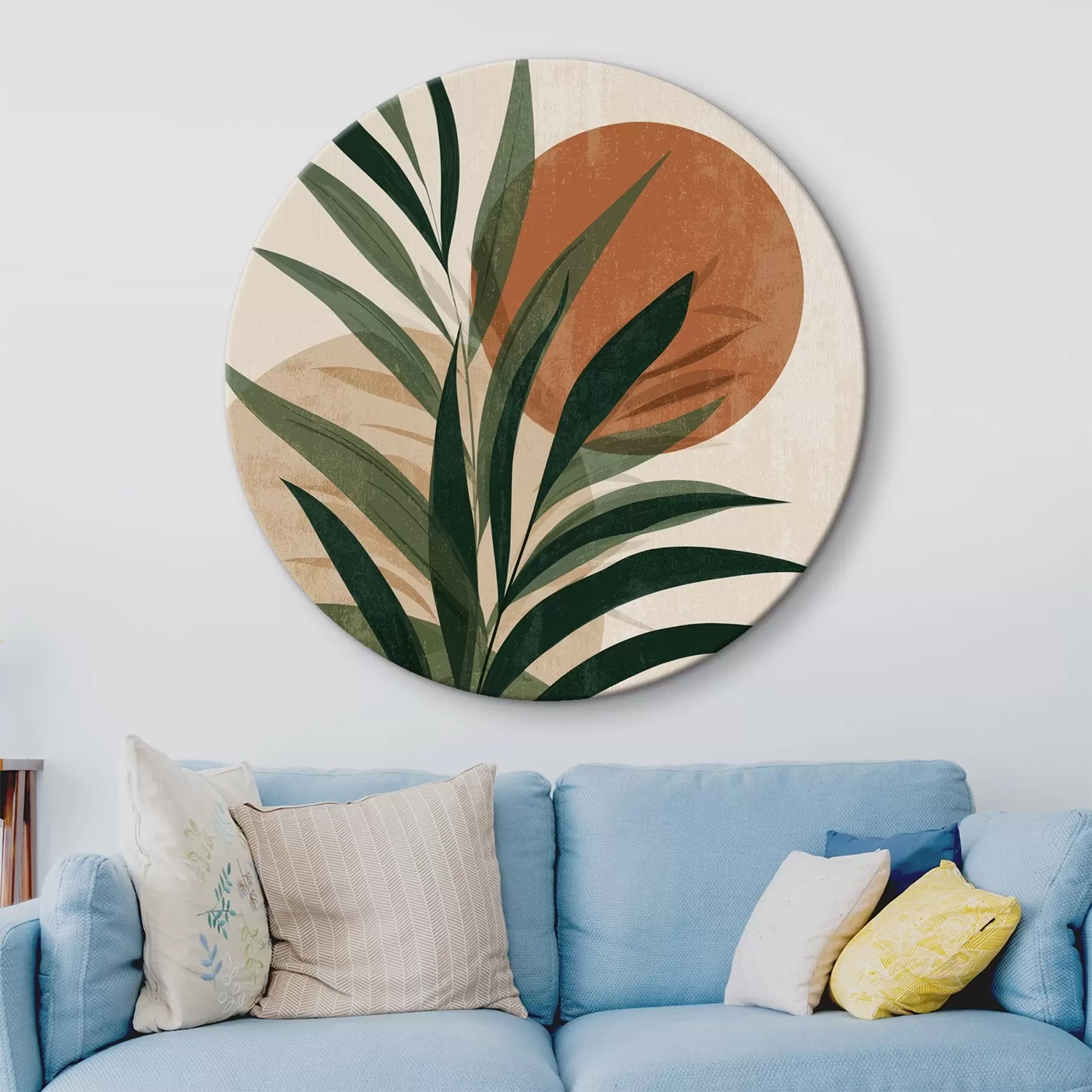  Peintures Feuilles vertes et coucher de soleil r45394